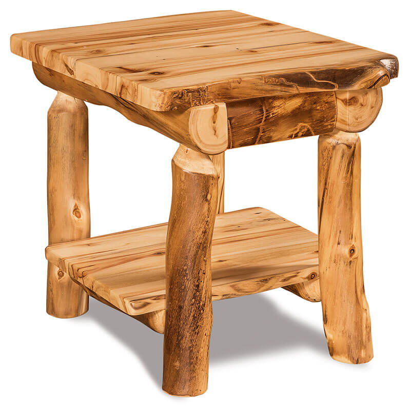 Fireside Log Furniture 1 Drawer 1 Shelf Nightstand Aspen