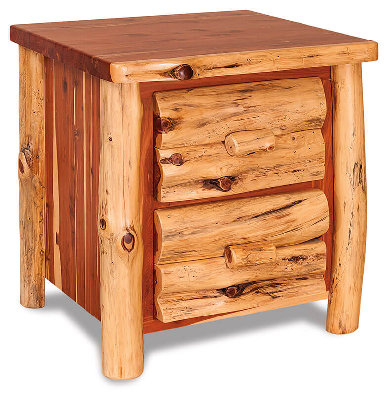Fireside Log Furniture 2 Drawer Nightstand Red Cedar