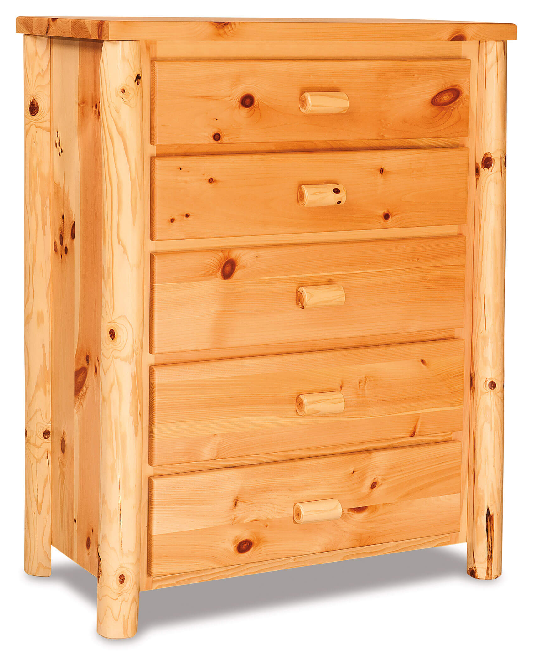 Fireside Log Furniture 5 Drawer Chest Plain Pine