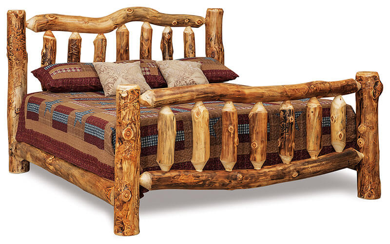 Fireside Log Furniture King Bed Aspen