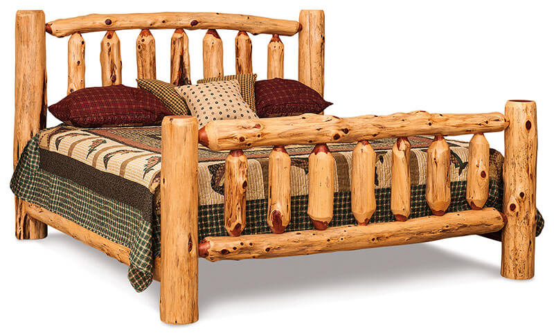 Fireside Log Furniture King Bed Red Cedar