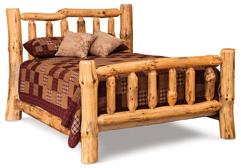 Fireside Log Furniture Queen Bed Rustic Pine