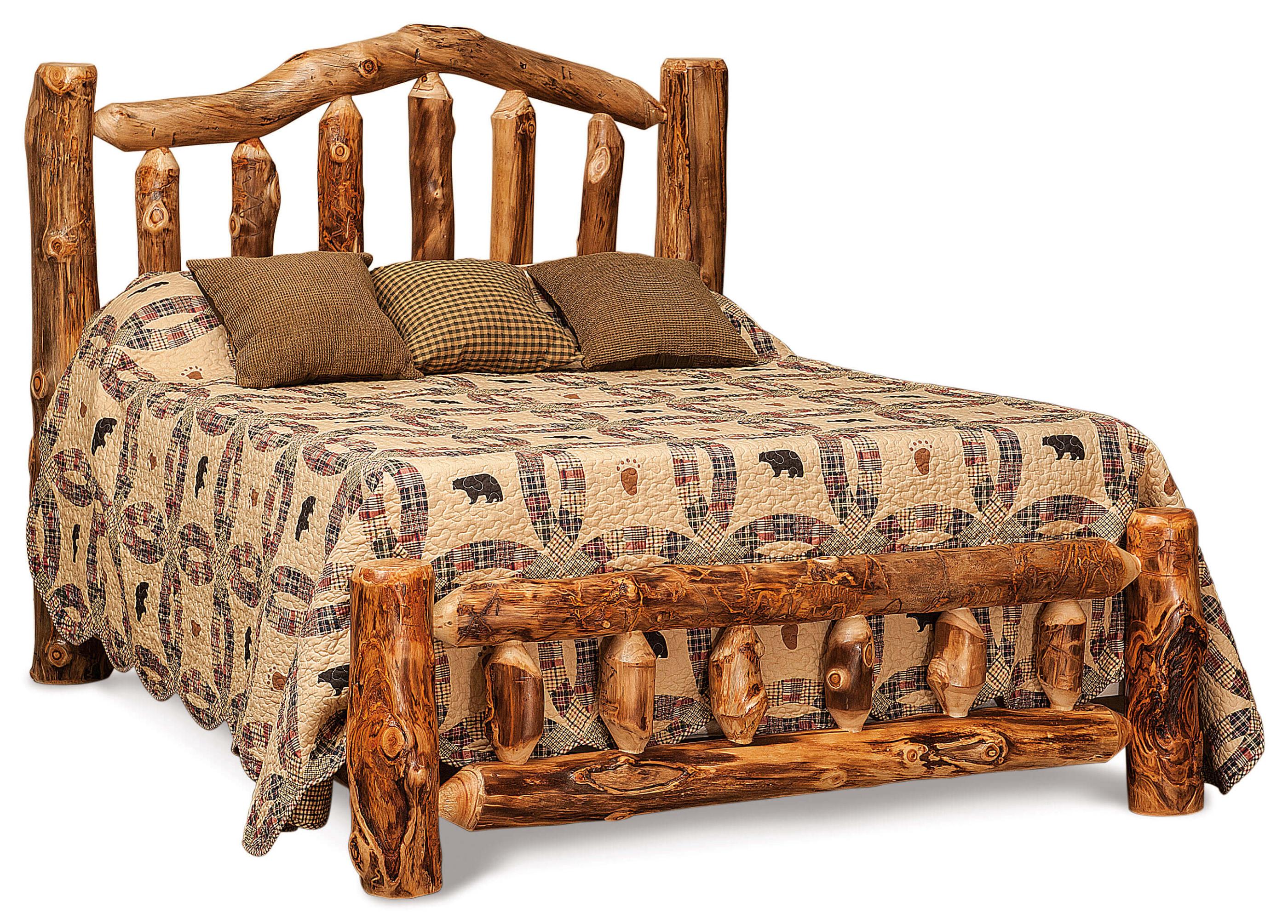 Fireside Log Furniture Queen Bed with Low Footboard Aspen