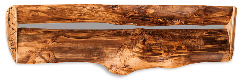 Fireside Log Furniture 3 ft. Slab Shelf without Pegs Aspen