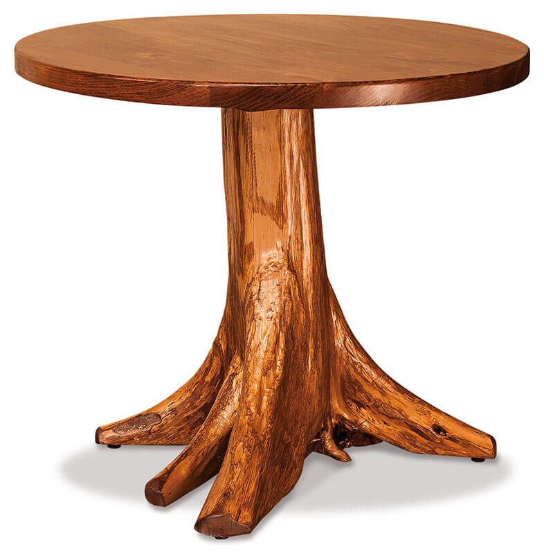 Fireside Log Furniture 36 inch Round Stump Table Rustic Pine SA Stain