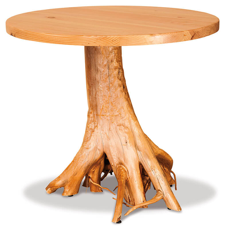 Fireside Log Furniture 36 inch Round Stump Table Rustic Pine