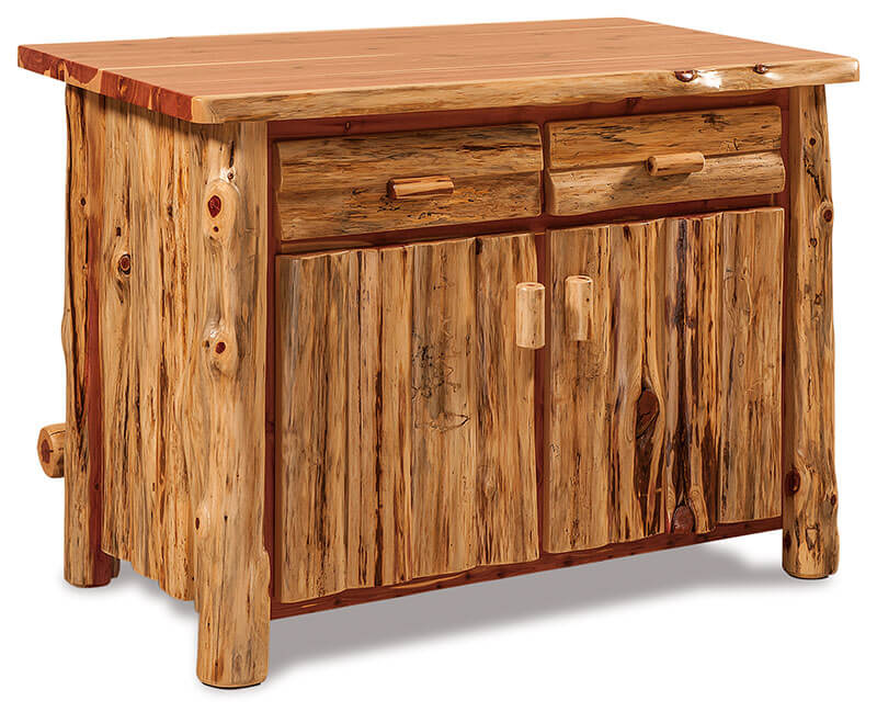 Fireside Log Furniture Kitchen Island Red Cedar