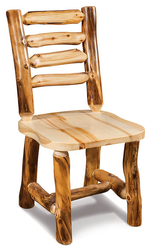Fireside Log Furniture Ladder Back Chair Aspen