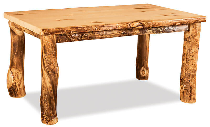 Fireside Log Furniture Leg Table Aspen