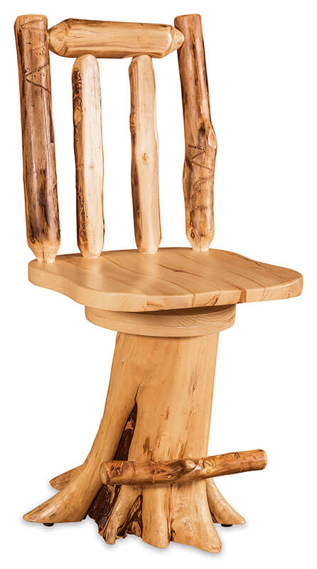 Fireside Log Furniture Stump Side Chair Aspen