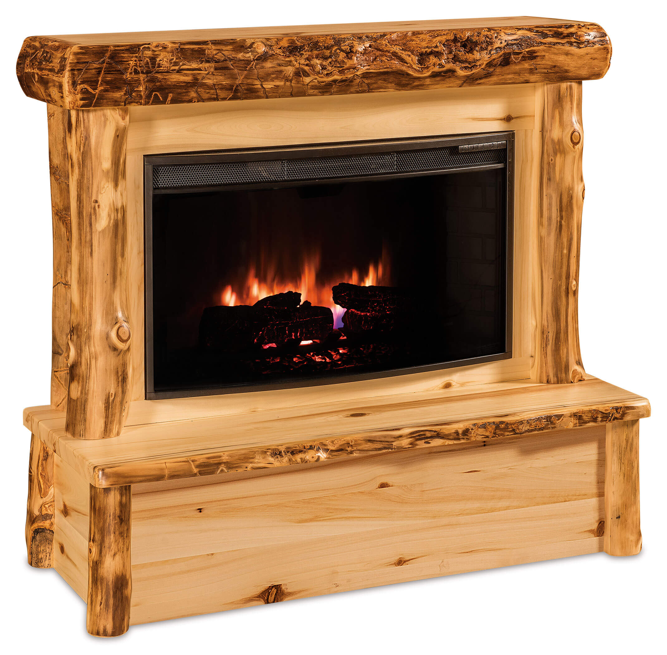 Fireside Log Furniture Fireplace with Mantle