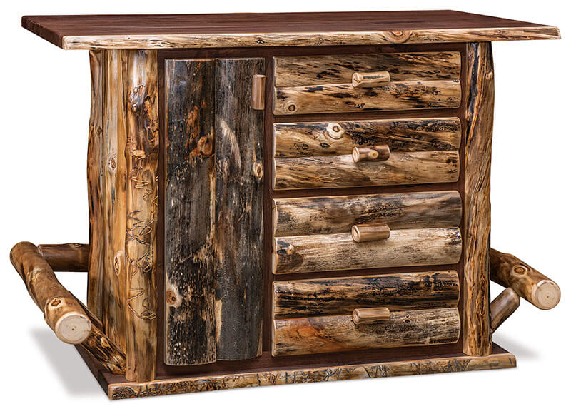 Fireside Log Furniture Kitchen Bar Aspen Walnut