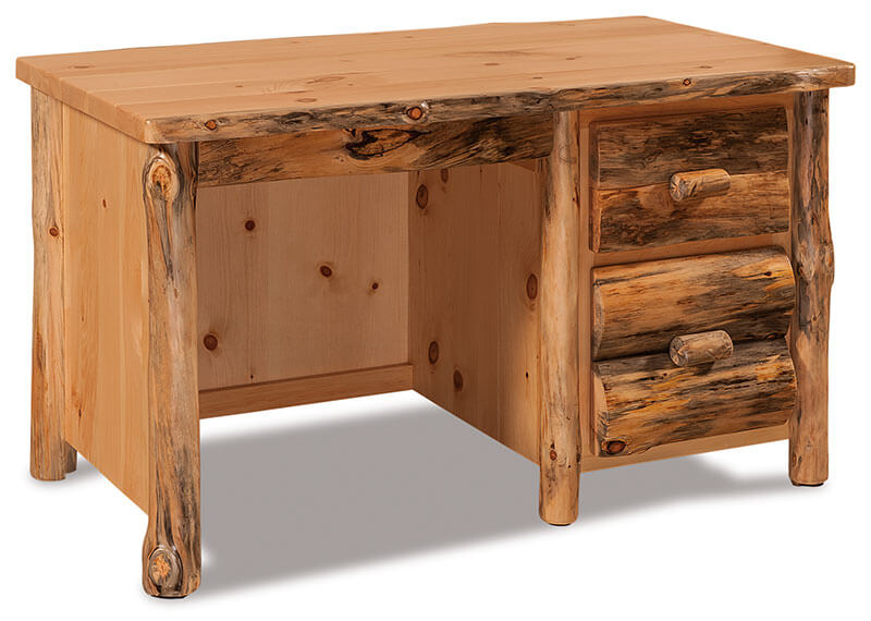 Fireside Log Furniture Single Pedestal Desk