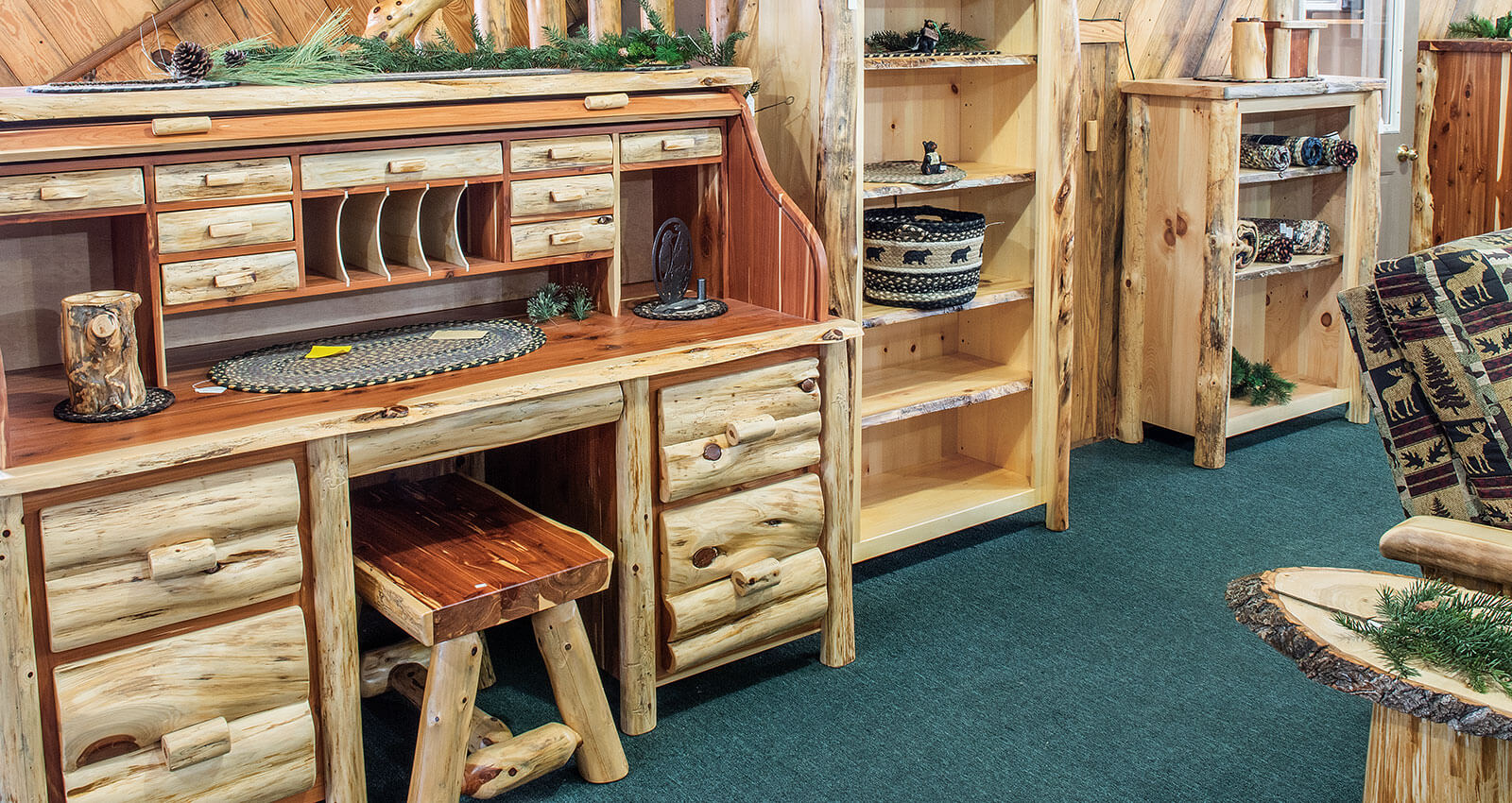 Dutchman Log Furniture Rustic Desks and Cabinets