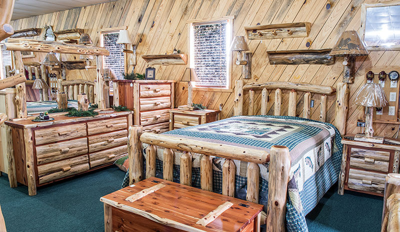 Dutchman Log Furniture Showroom Rustic Bedroom Designs