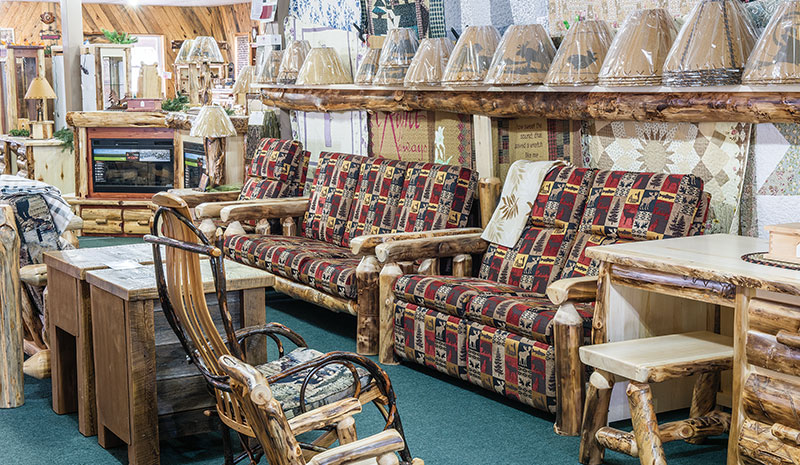 Dutchman Log Furniture Showroom Rustic Living Room Designs