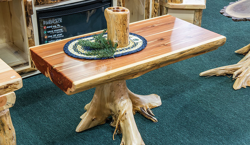 Dutchman Log Furniture Showroom Rustic Table